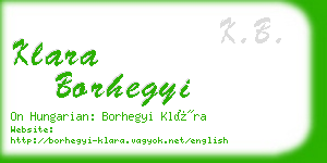 klara borhegyi business card